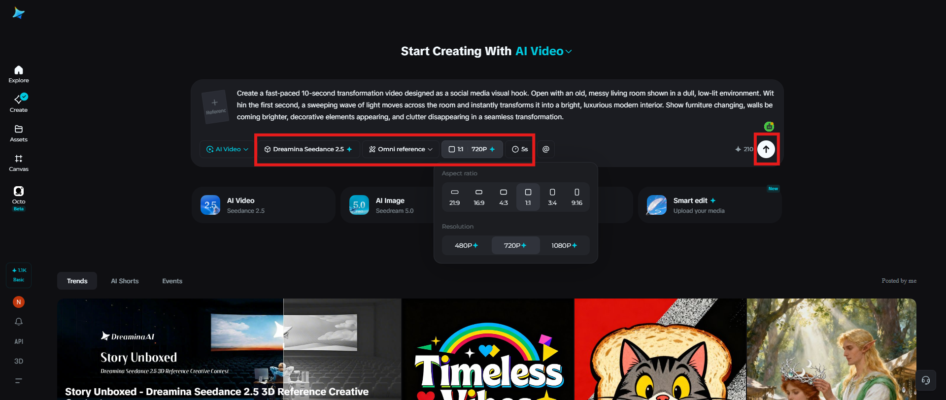 Customize settings and generate