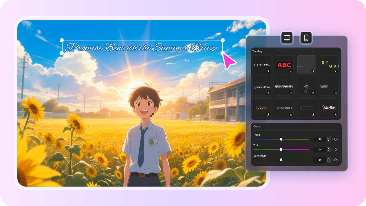 Editare cu instrumentele CapCut AI pentru anime
