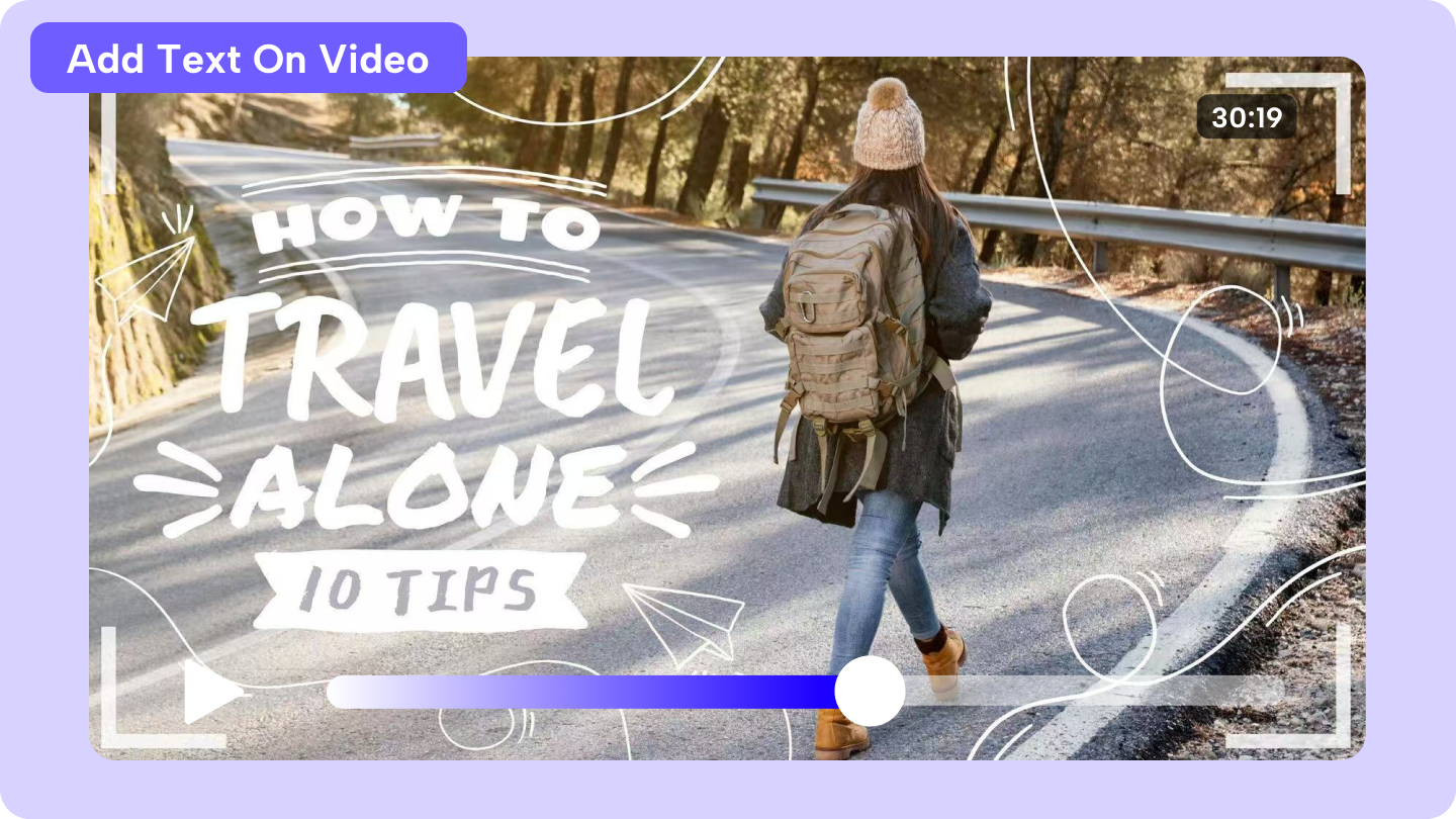 writing text on video