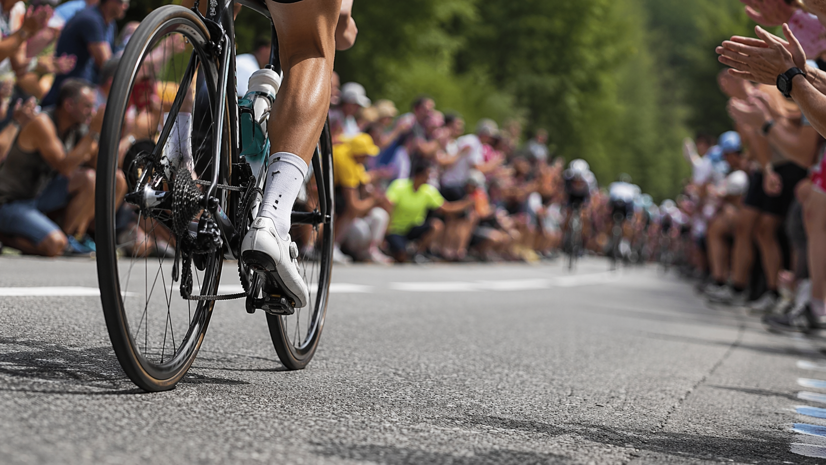 Dreamina Tour de France AI prompts prompt example 2: Yellow Jersey Road Race