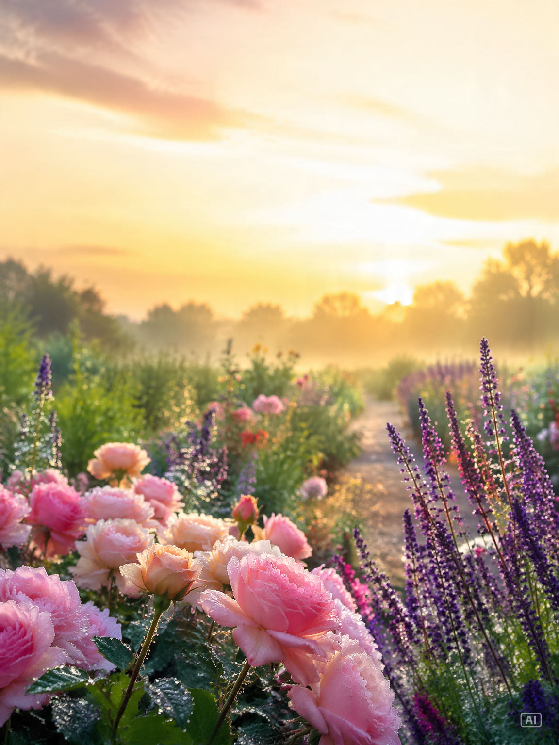 Garden morning good morning image generated by Pippit