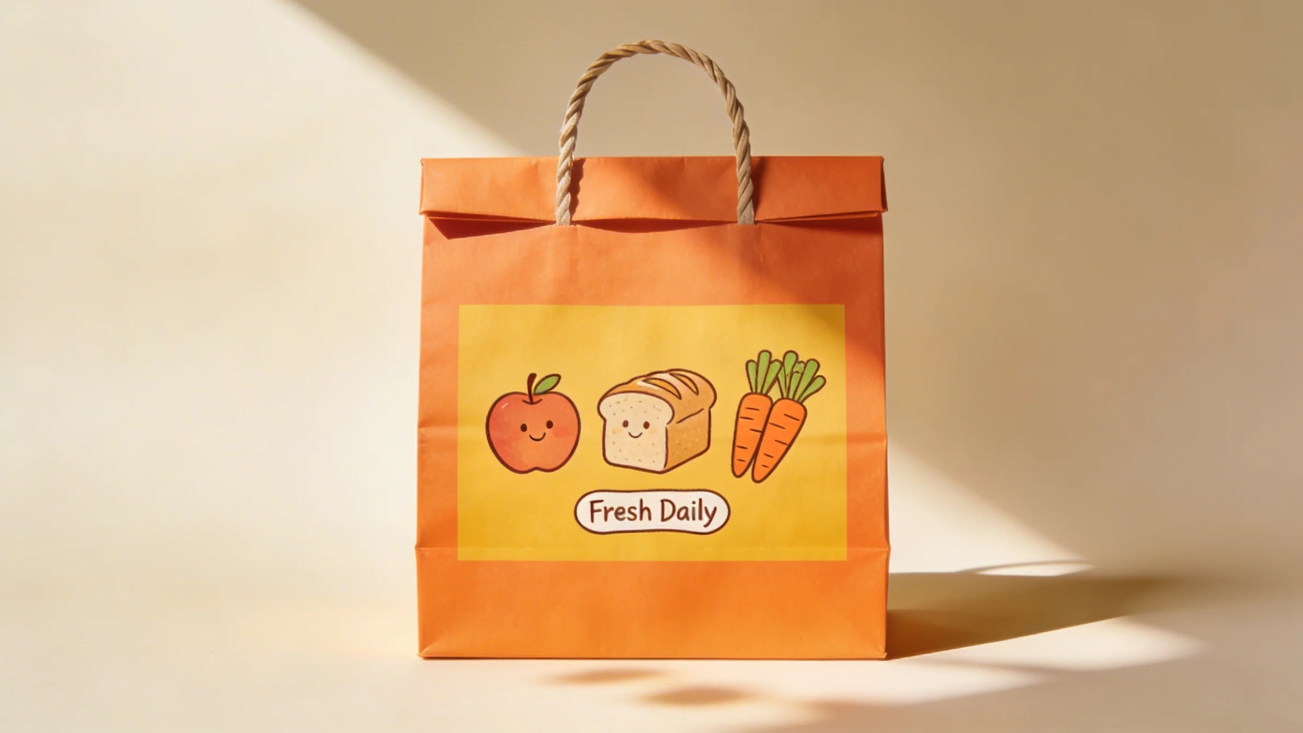 Food paper bag mockup image