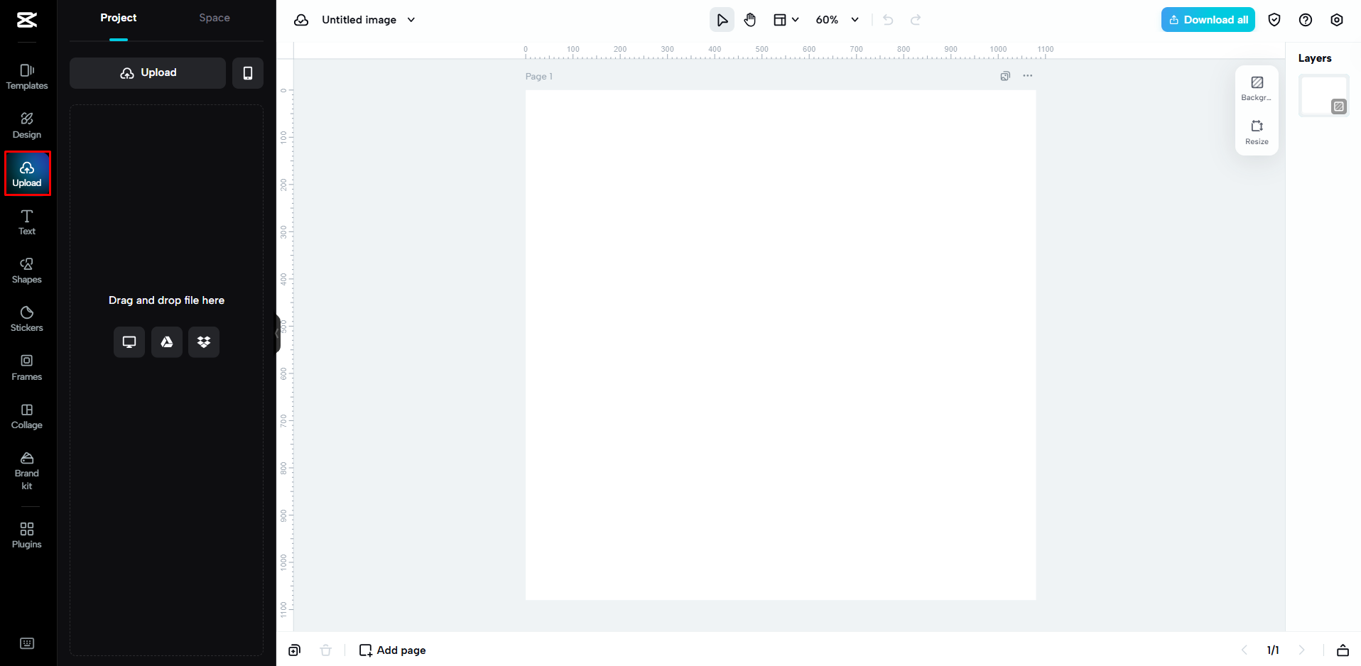 Importing images into CapCut Web