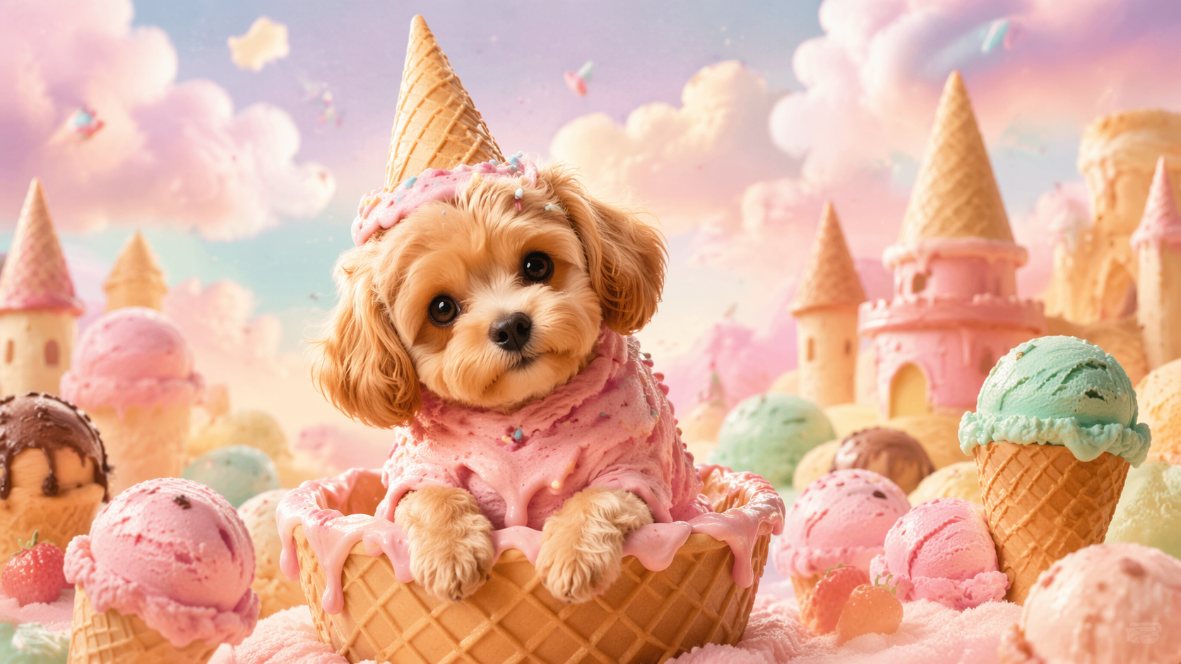 Dreamina AI ice cream filter prompt example 2: Summer Dessert Scene
