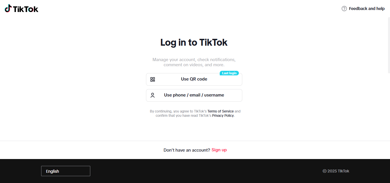 Ouverture des analyses TikTok sur le bureau