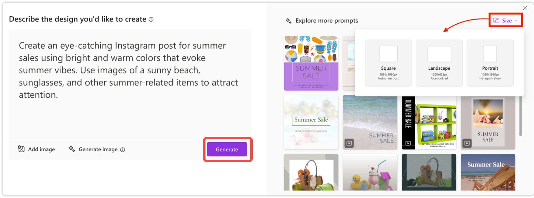 การสร้างภาพด้วย AI ของ Microsoft Designer