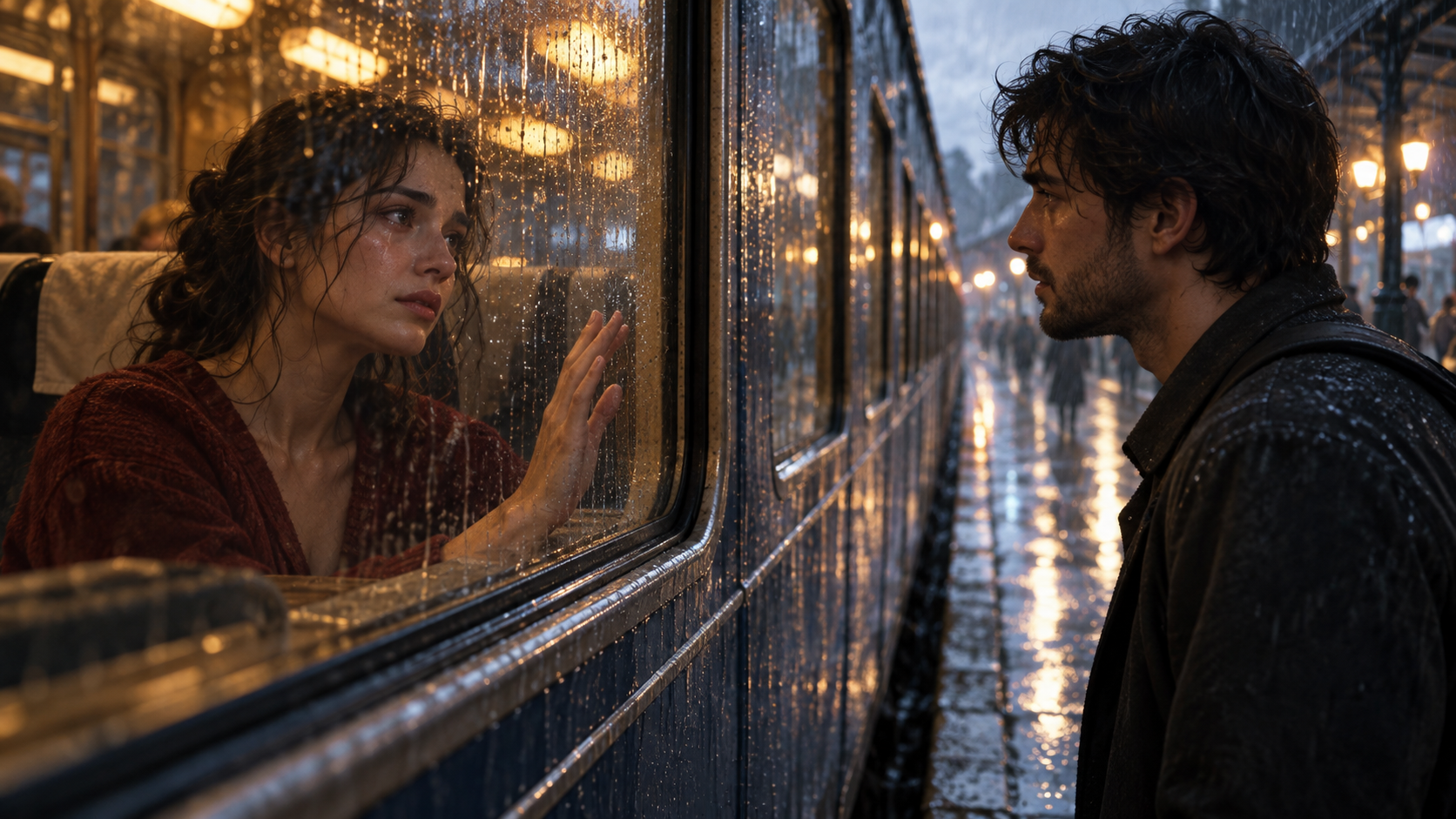 Manos Contra La Ventana Del Tren