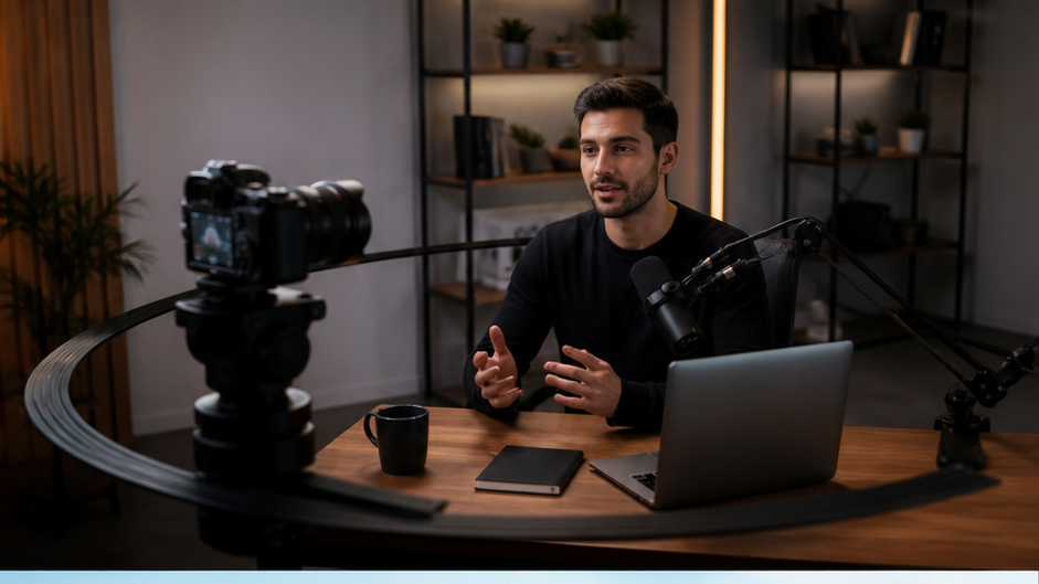 Orbit Shot AI Generador de video original 16: 9 héroe visual