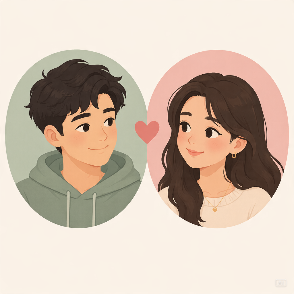 Matching couple avatars generated by Pippit