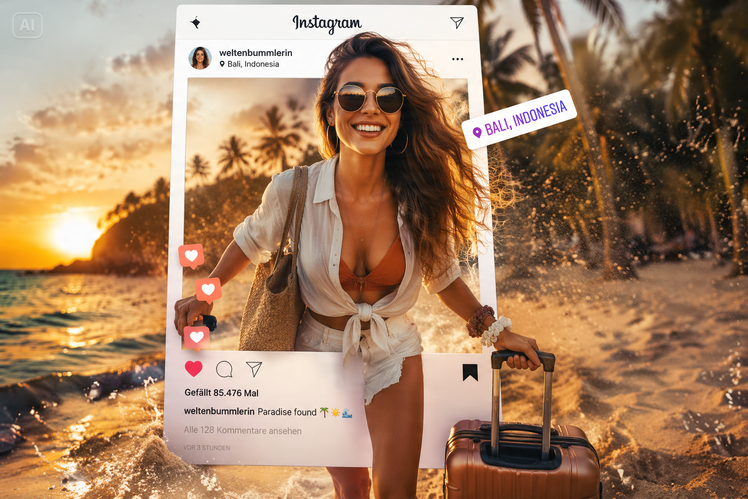 AI 3D popout características del generador de carteles de redes sociales