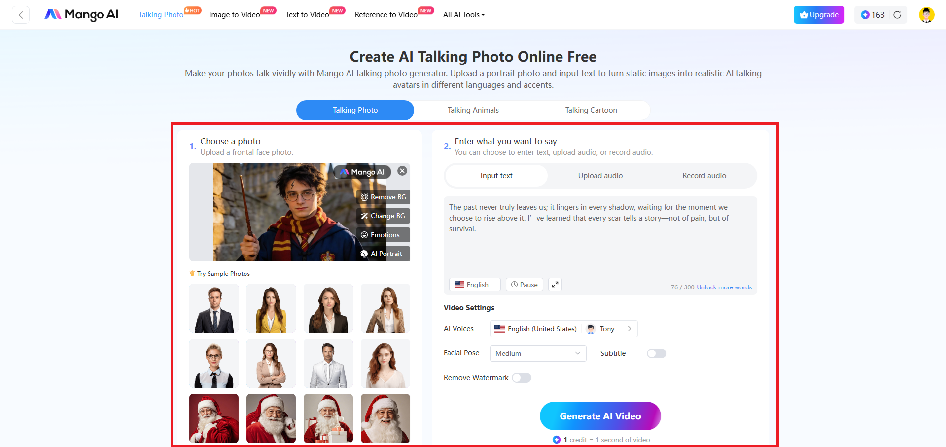 Customize the avatar and add your message