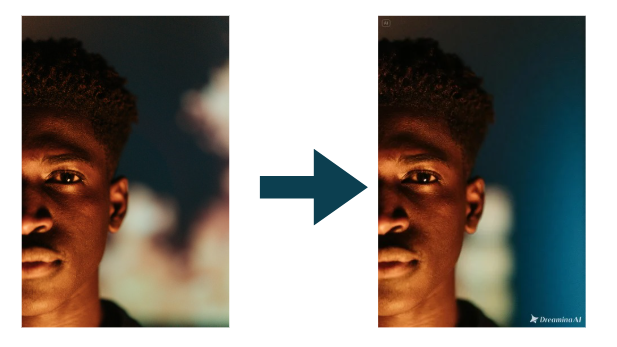 Image showing a rebuilt blurred image with the inpainting tool