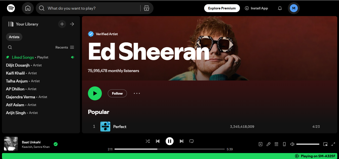 Ed Sheeran - l'artiste le plus diffusé de tous les temps sur toutes les plateformes