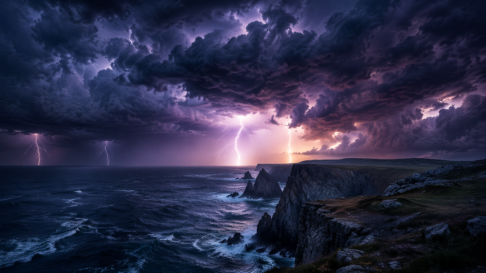 Dreamina thunderstorm filter prompt example 6: Dark Sky Fashion Editorial