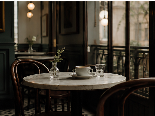 Classic and Aesthetic Photo Prompts prompt example 3 - Quiet cafe scene