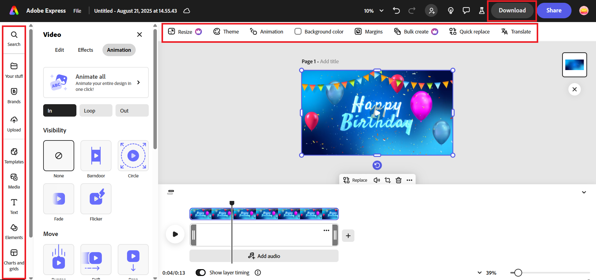 Edite e personalize seu modelo