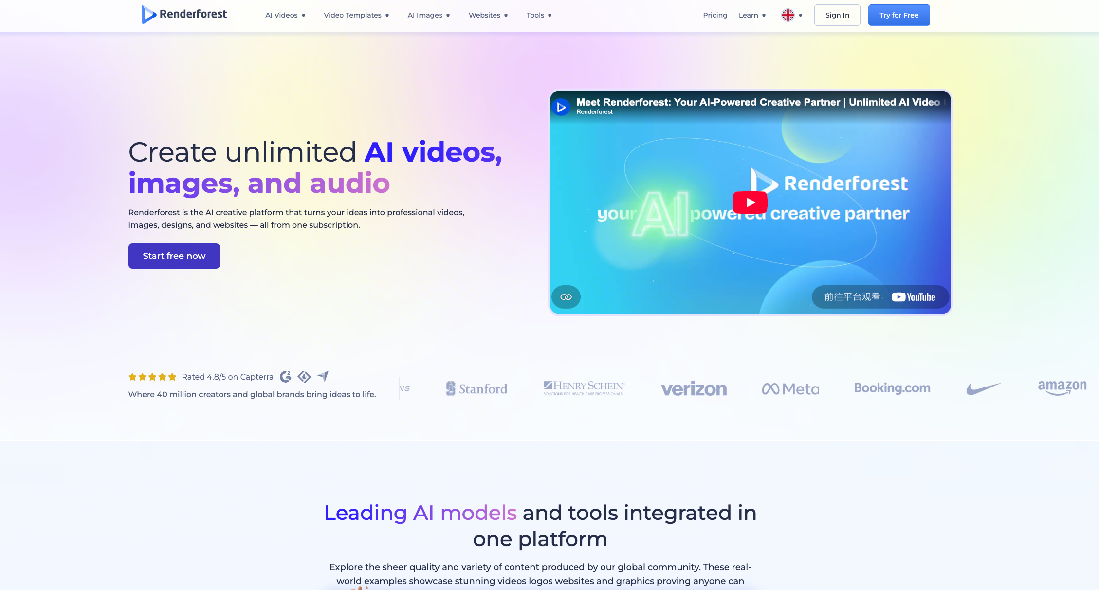 Renderforest: Best for marketing intros and promotional templates