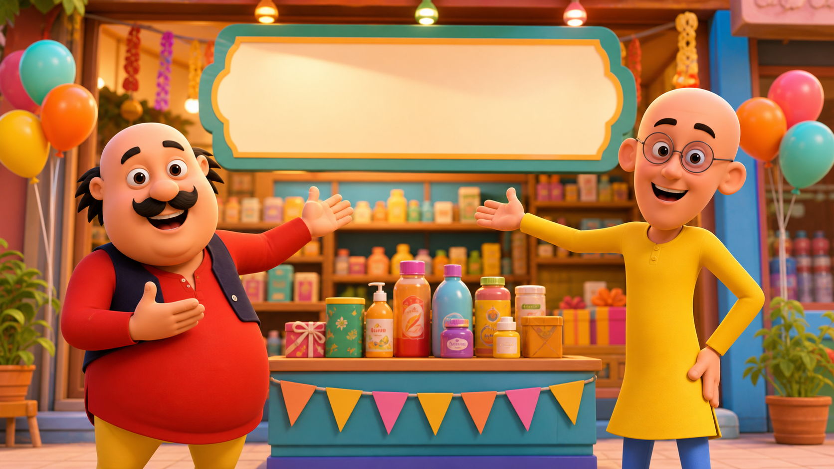 Motu Patlu Funny Shop Promosi AI Video Hasil yang cepat 2