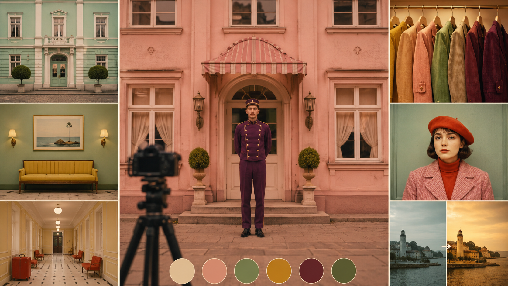 Recreate cinematic Wes Anderson shots