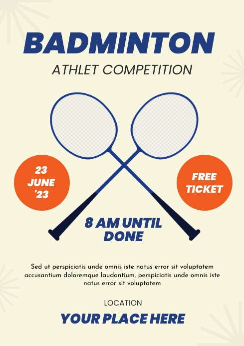 Minimalist design for a badminton poster