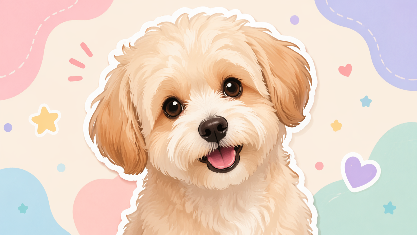 Dreamina pet cartoon filter: Pastel pet sticker look