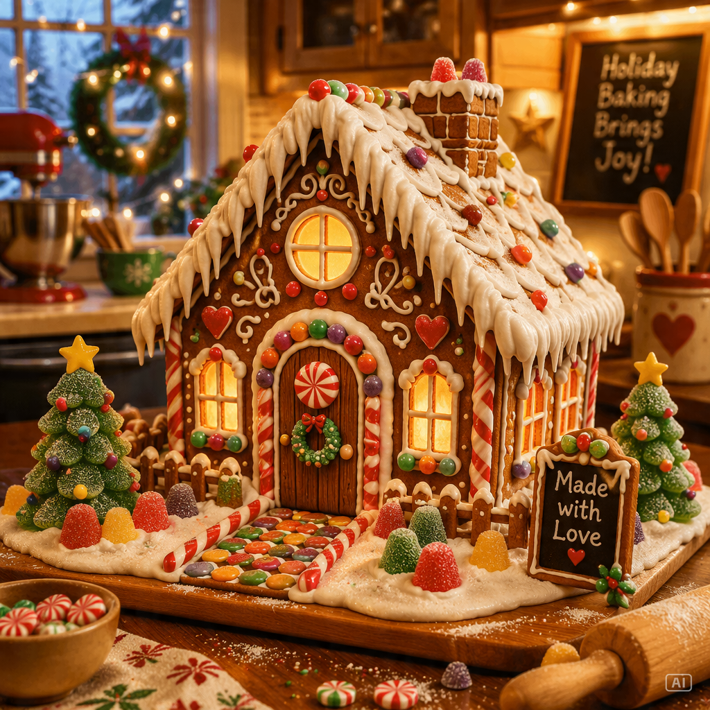 Gingerbread house image generated by Pippit
