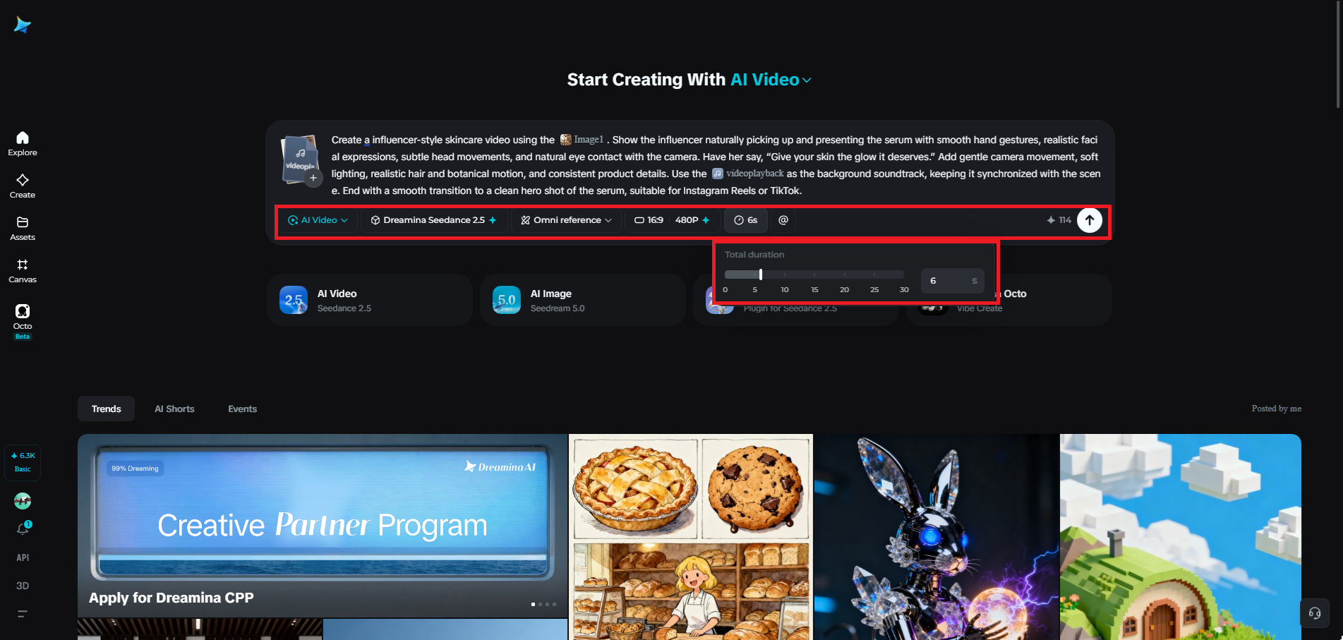 Write a detailed video prompt and set your preferences