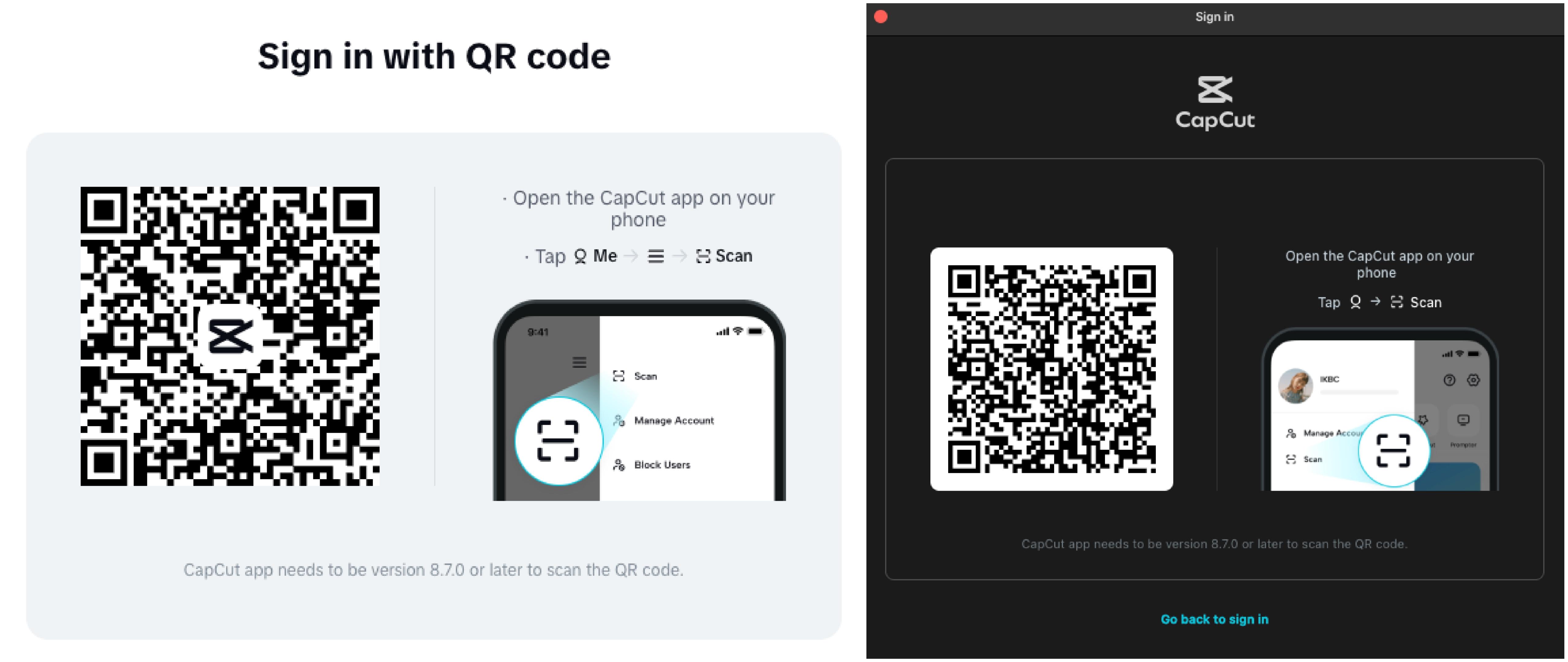 Accedi con il codice QR
