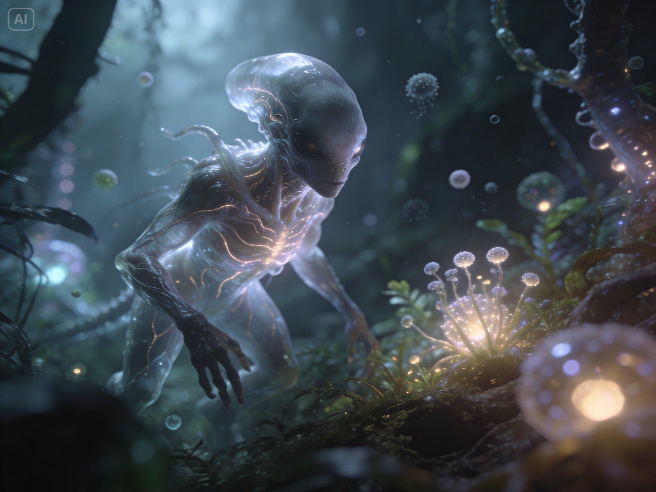 Prompt for a sci-fi creature scene