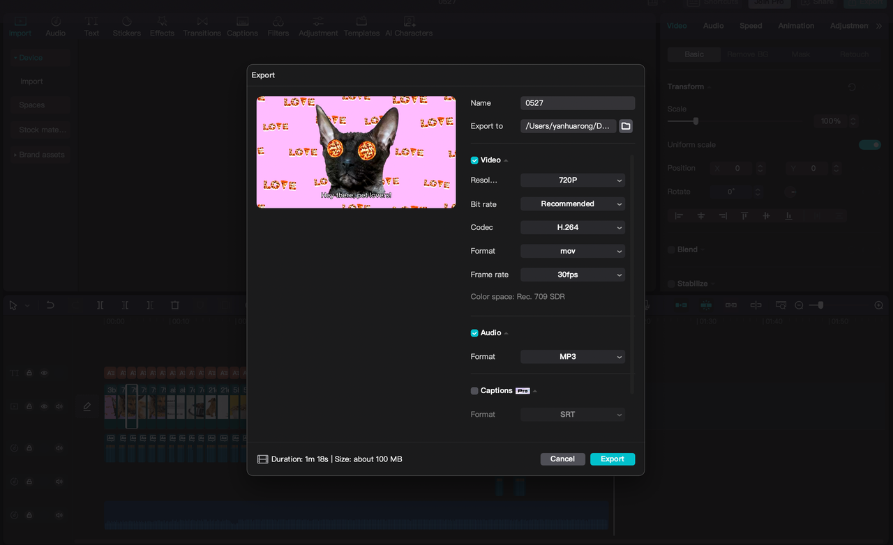 Instant video sharing via CapCut PC after you create stories with AI