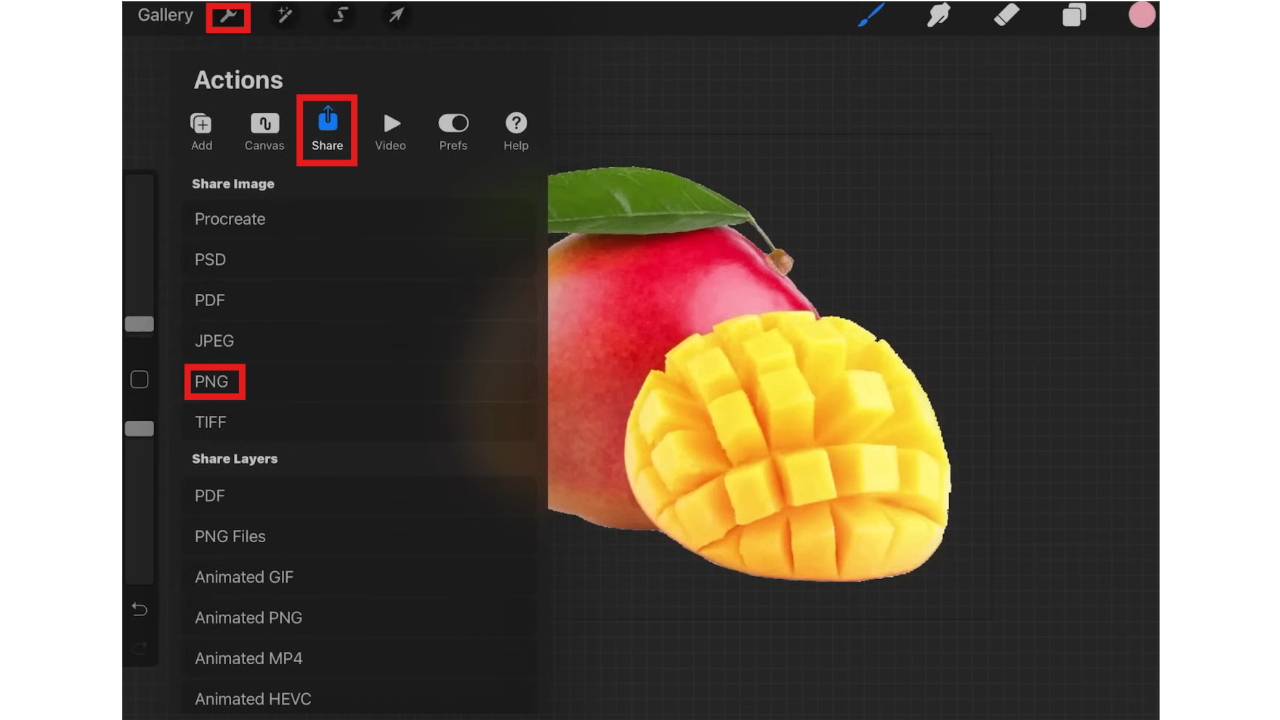 Export the image