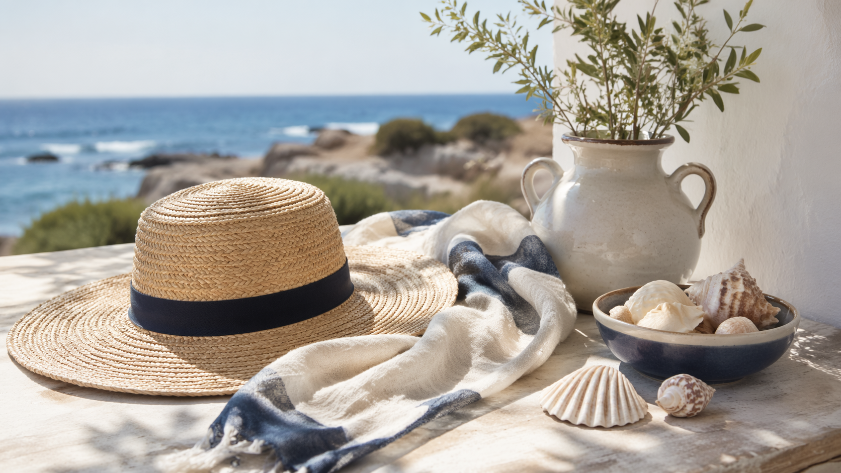 Dreamina coastal grandmother aesthetic prompt example 6: Morning Seaside Interior
