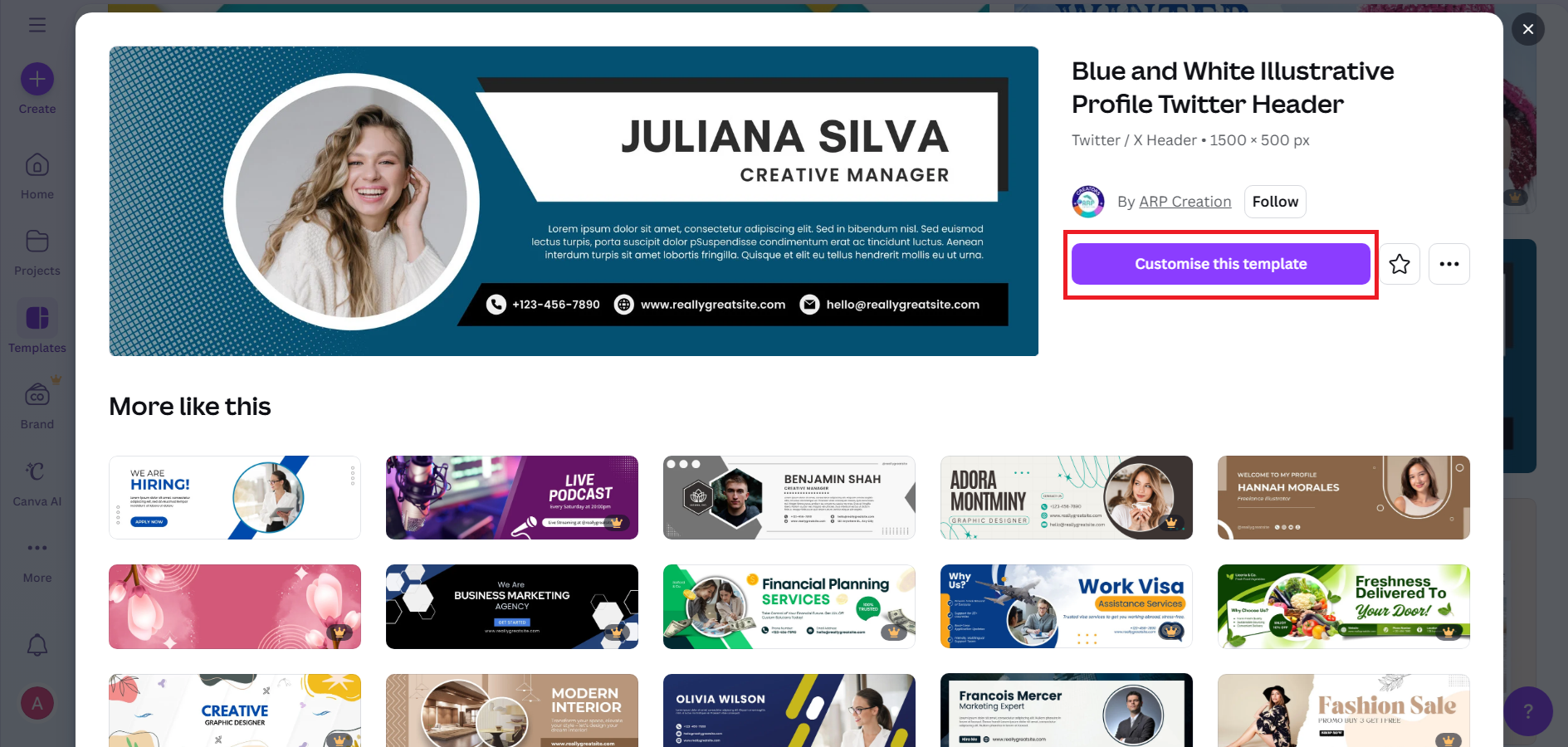 Sesuaikan sepanduk dalam editor
