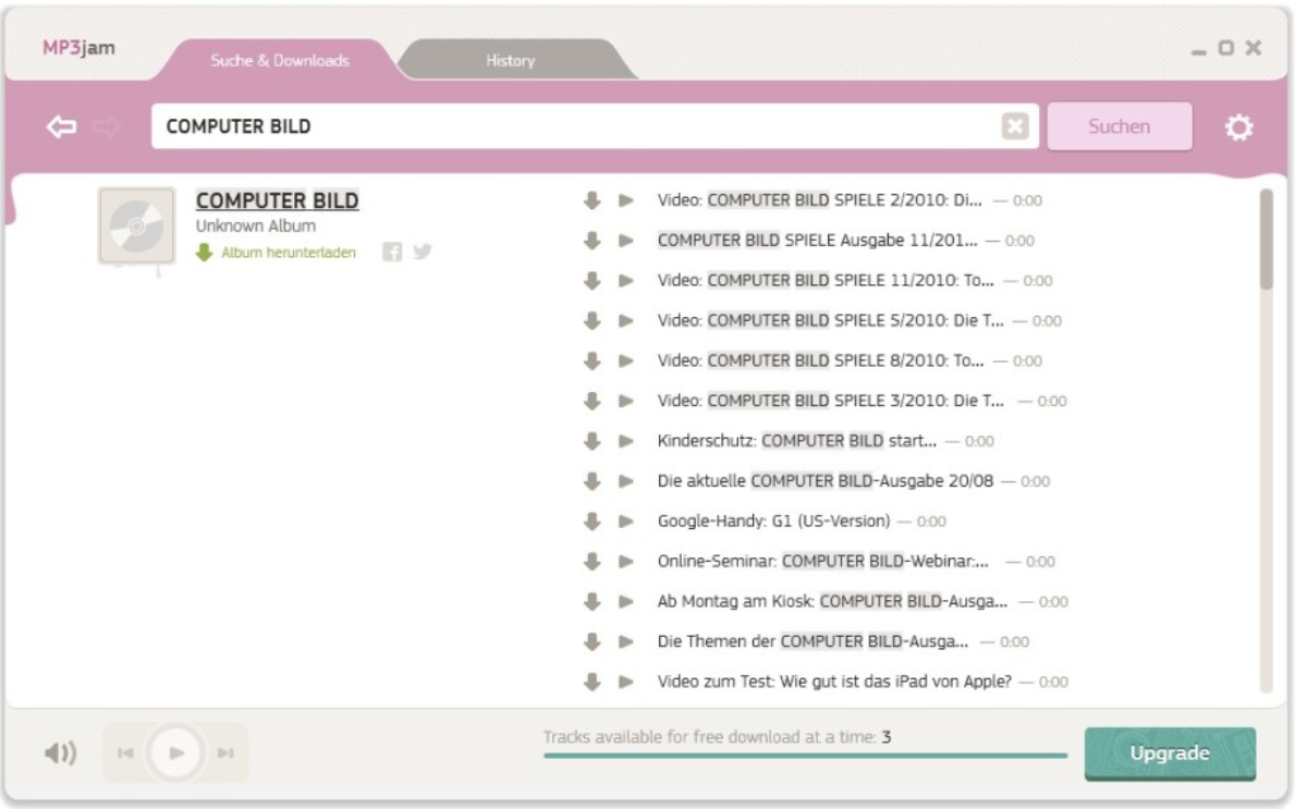 MP3jam - Bilgisayar müzik indirme programı