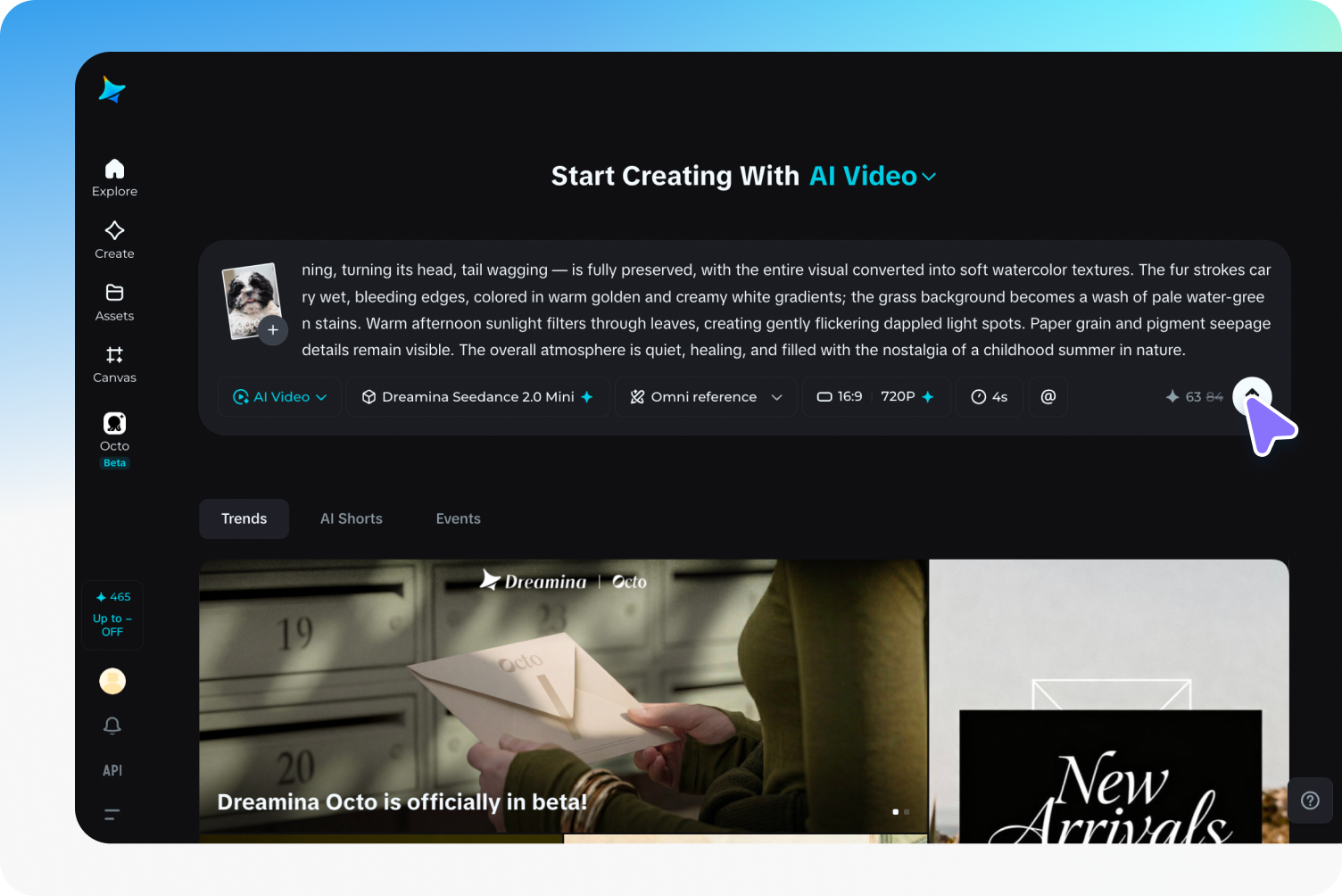 Write down the prompts or upload footage 