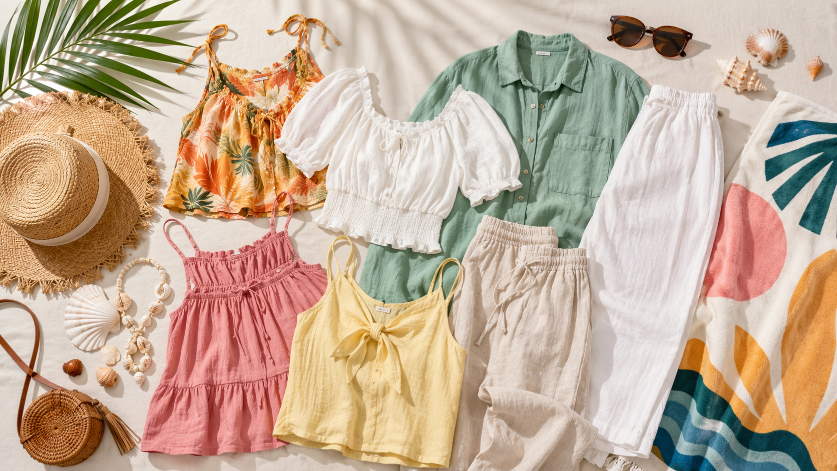 Dreamina summer outfit prompts prompt example 5: Minimal Summer Wardrobe