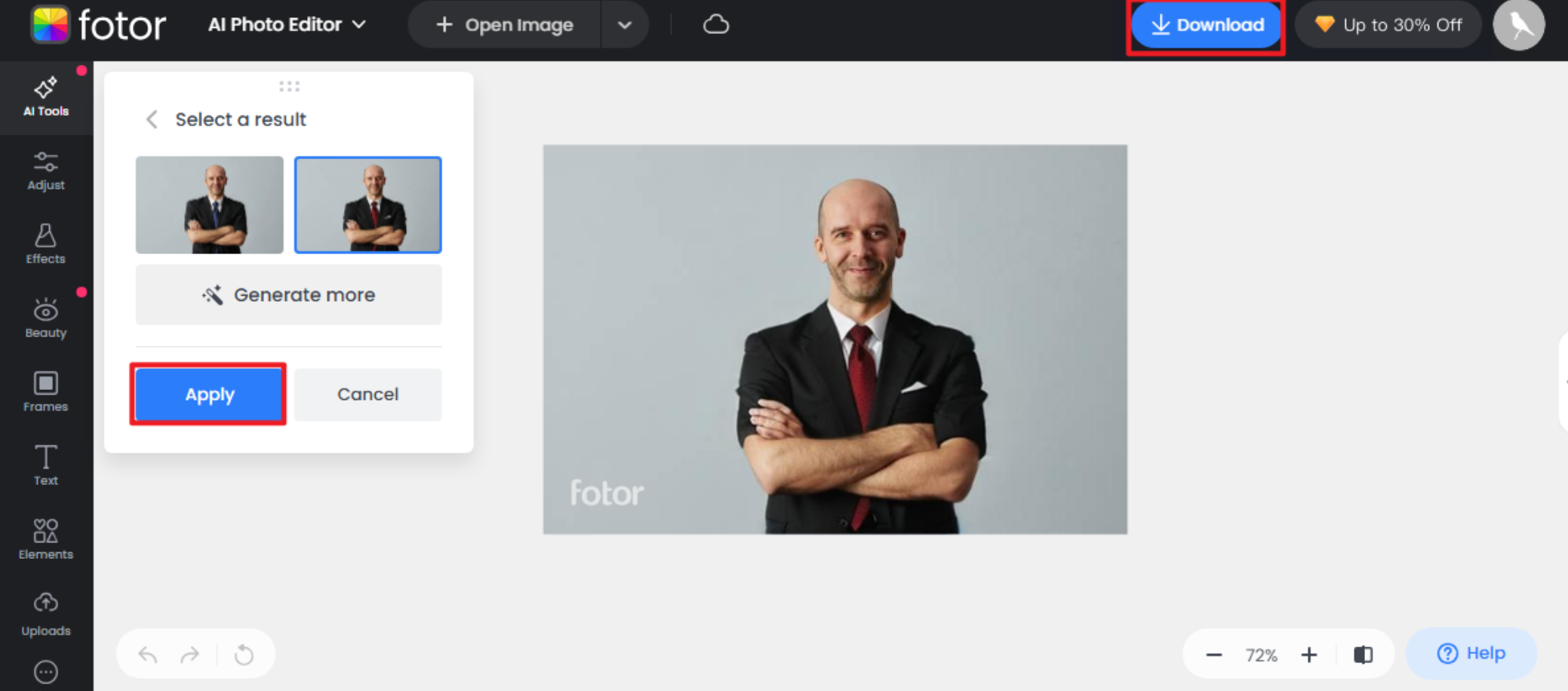 Magdagdag ng suit sa larawan online nang libre