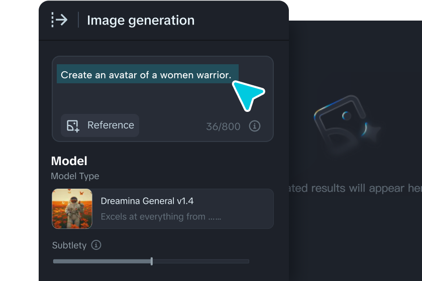Creați un avatar din text în Dreamina