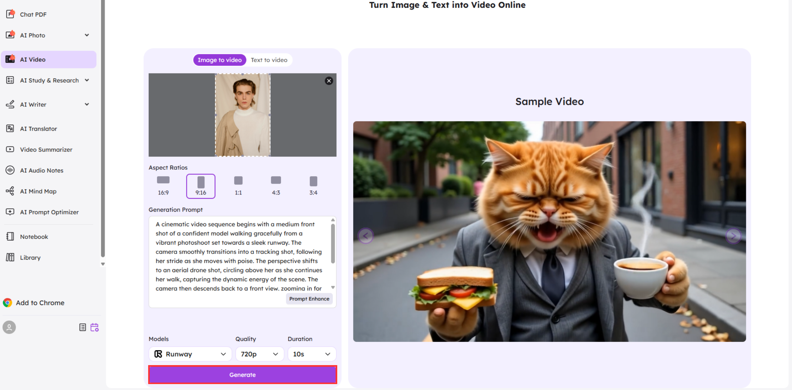 Generate your video