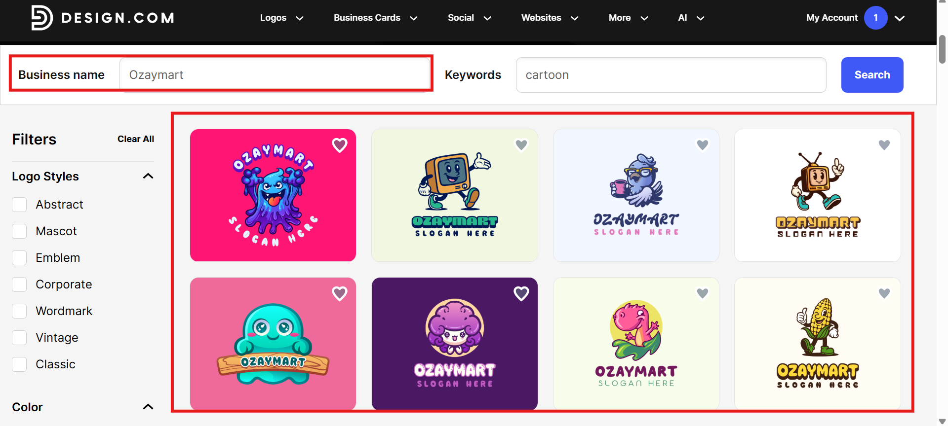Välj design för din logotyp