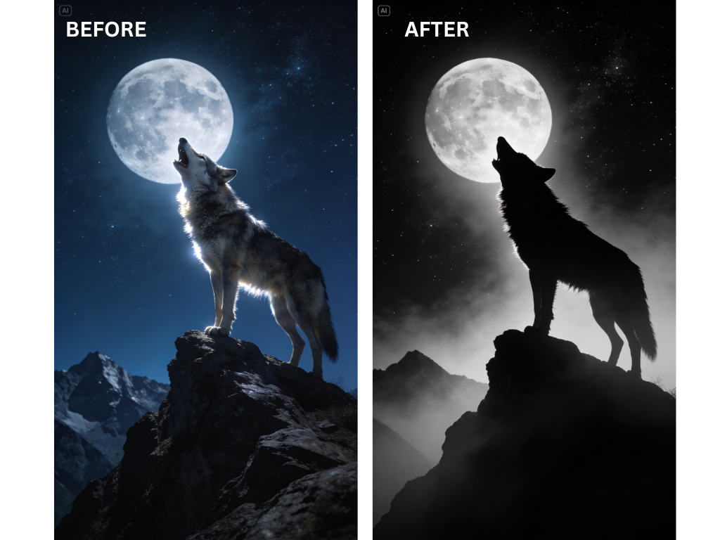 Prompt pour un loup sur une crête de montagne