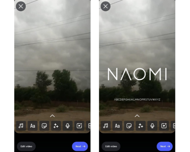 Mínimo sans-serif en Instagram