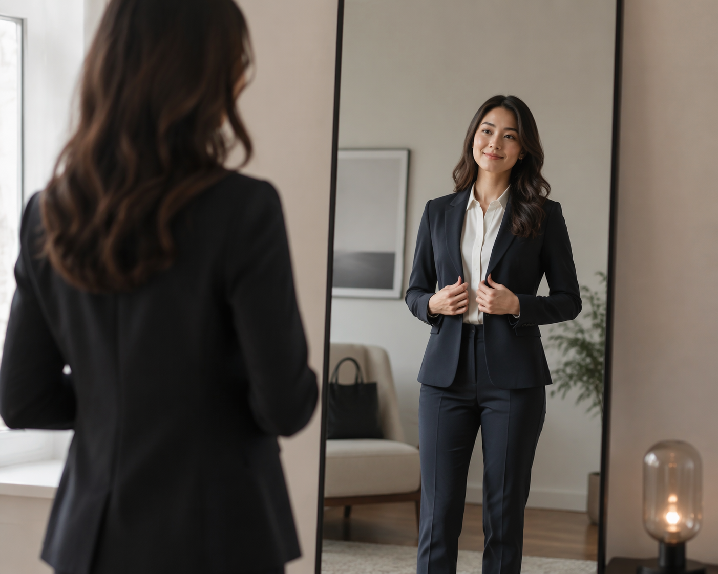 Dreamina job interview outfit try on prompt example 5: Neutral Color Test