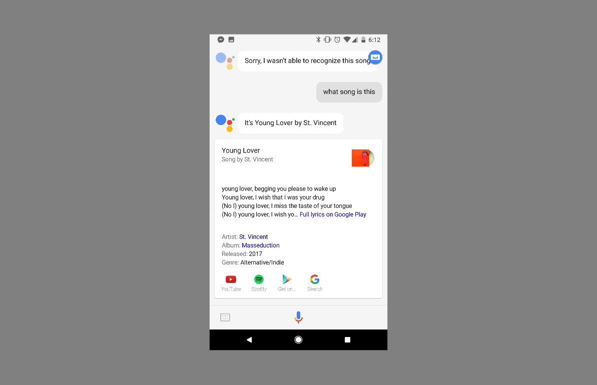 Dal szövegének keresése szavak alapján a Google Asszisztenssel