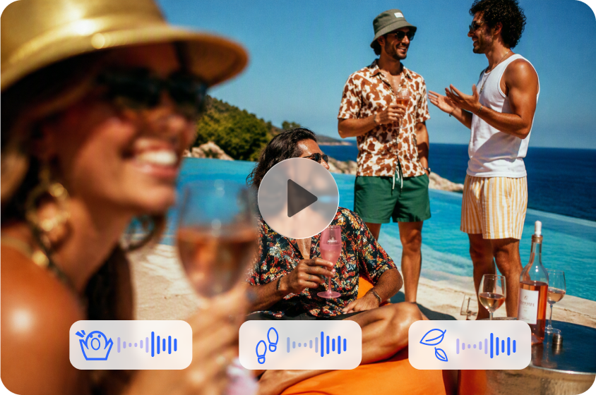 Turn visual scenes into immersive audio