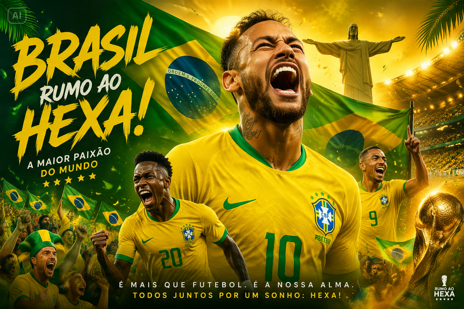 Cinematic Brazil Celebration Fan Poster