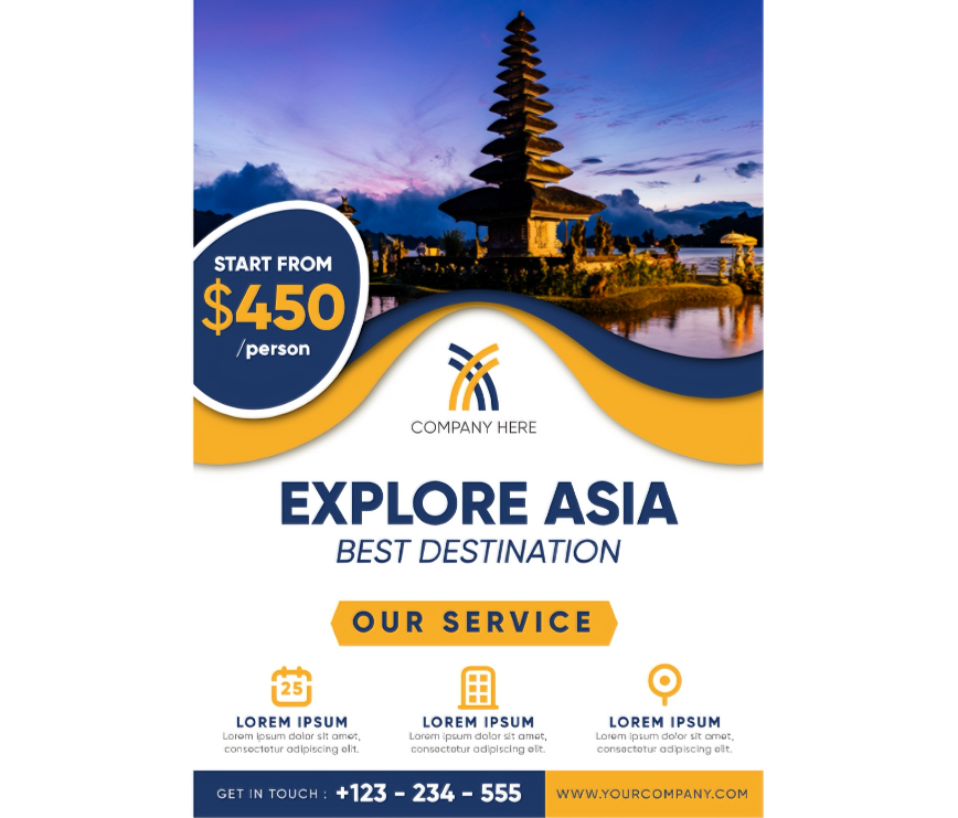 Explore Asia destination flyer