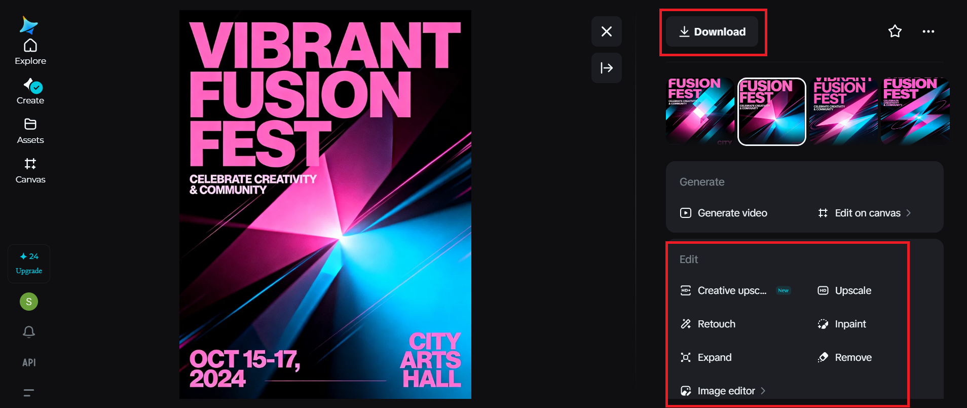 Laden Sie das Bild mit dem Event-Poster-Generator herunter