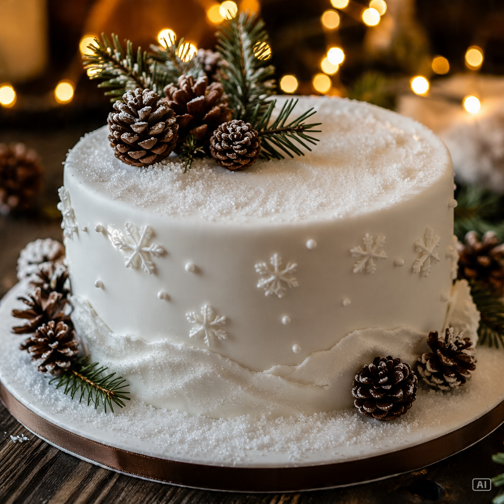 Holiday themed cake image generated by Pippit