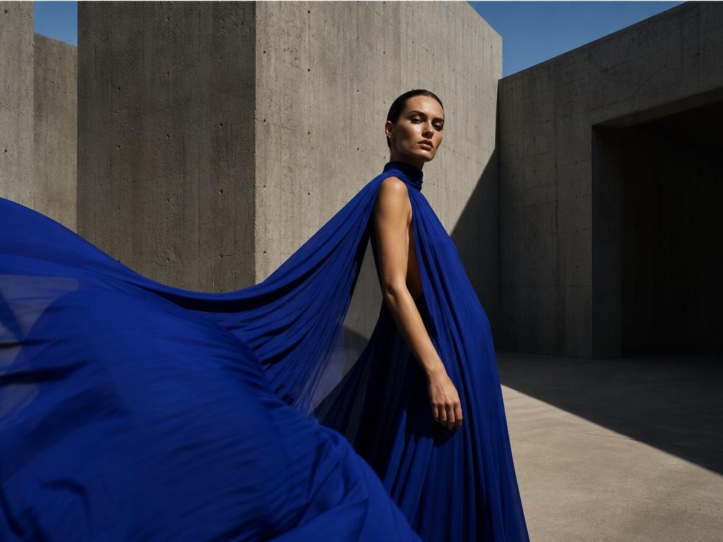 Morphic Text to Image AI Generator Alternative prompt example 4 - Cobalt fashion editorial